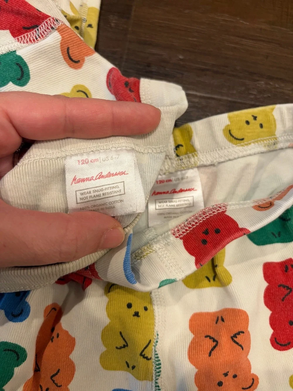 Hanna Andersson Girls Pajamas 6-7 Gummy Bear Organic Cotton Playwear